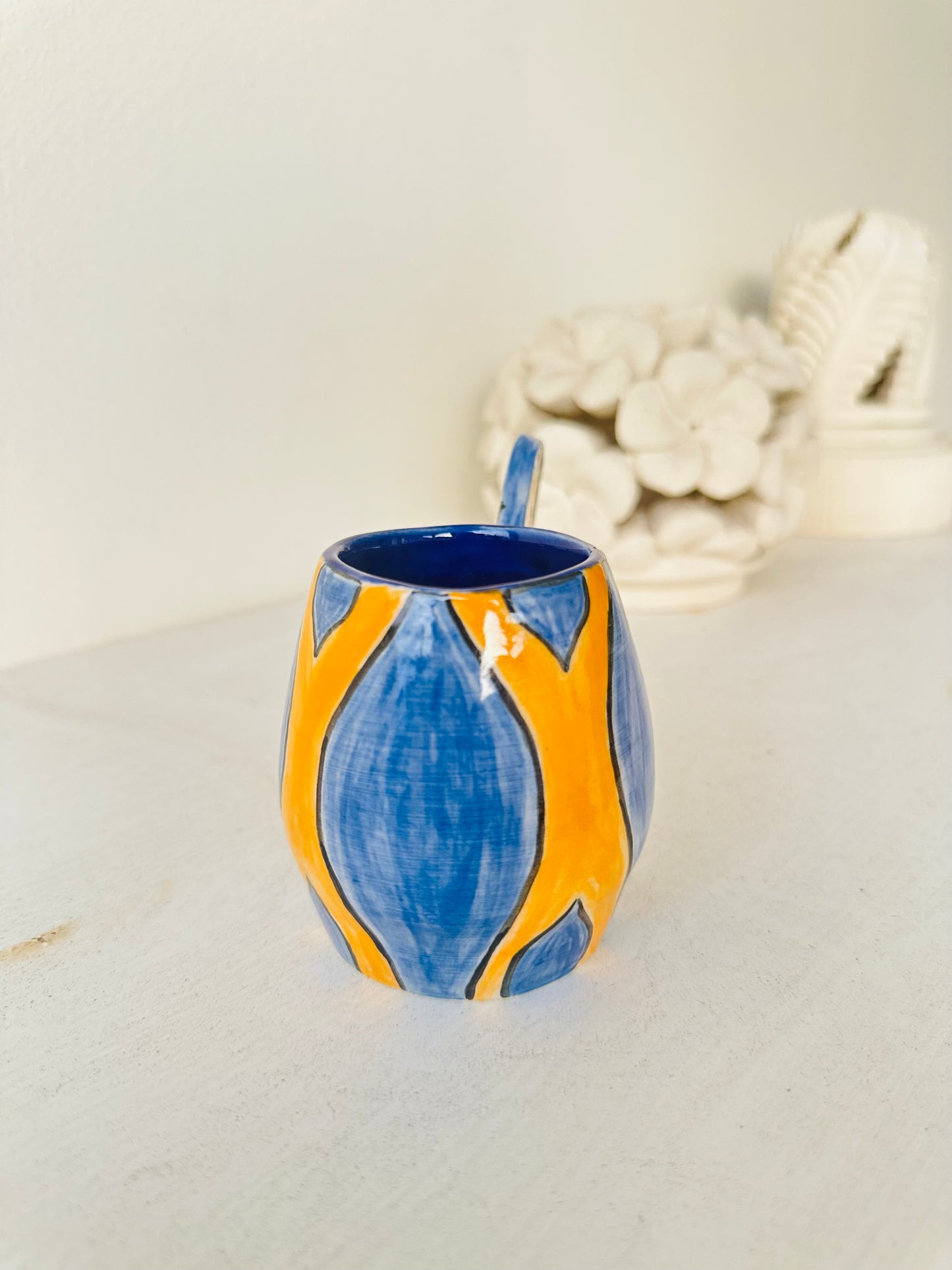 JUST WING IT MUG | Blue Butterfly Wing Handle Mug